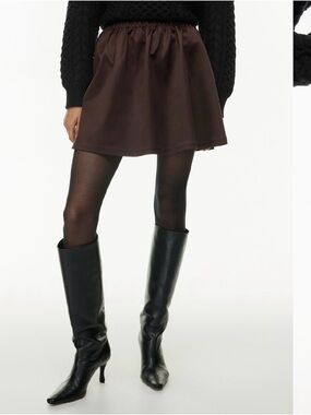 Wilfred Brown High Rise Satin Bubble Skirt